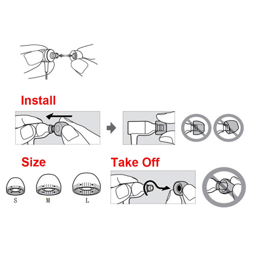 Silicone Ear buds tips Sony WF-C500 WFC500 TWS Truly Wireless Earbuds Sleeve S/M/L White/Gray Silicone Ear buds tips Sony WF-C500 WFC500 TWS Truly Wireless Earbuds Sleeve S/M/L White/Gray