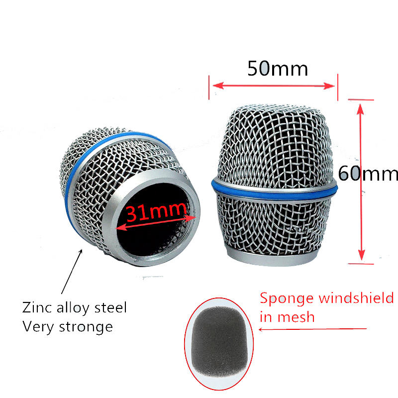 2PCS Microphone Shield Mesh Covers Ball Head Grill Beta 87A Handheld Condenser 50 x 60 mm 2PCS Microphone Shield Mesh Covers Ball Head Grill Beta 87A Handheld Condenser 50 x 60 mm