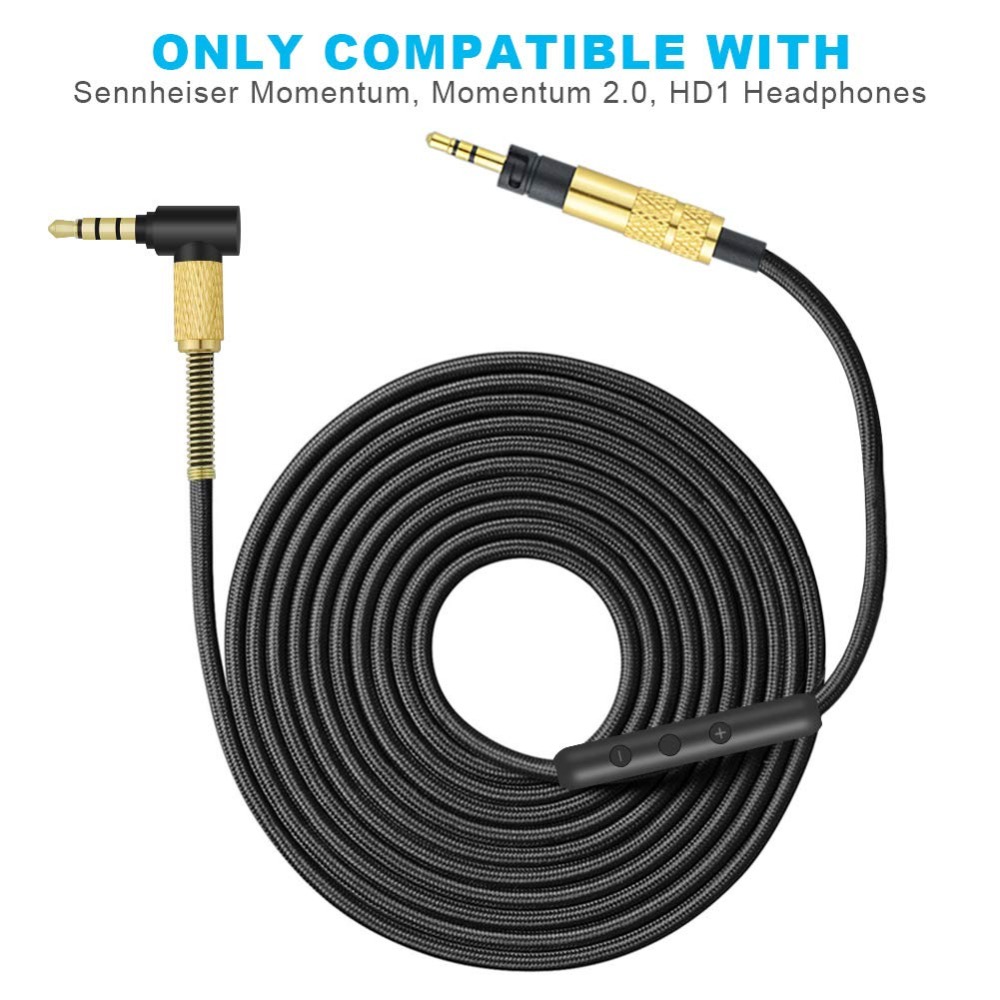 Audio Microphone Cable Sennheiser Momentum 3.0 3 2.0 2 1.0 1 HD1 Over On Ear Headphones Vol Call Control Audio Microphone Cable Sennheiser Momentum 3.0 3 2.0 2 1.0 1 HD1 Over On Ear Headphones Vol Call Control
