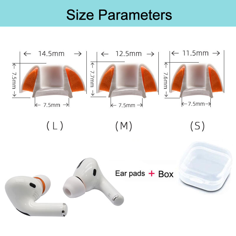 Ear Tips For Airpods Pro Earphones Silicone Foam Sleeve Earbuds S M L 14.5mm 6pcs