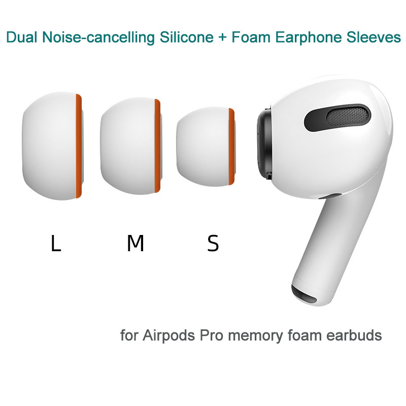 Ear Tips For Airpods Pro Earphones Silicone Foam Sleeve Earbuds S M L 14.5mm 6pcs