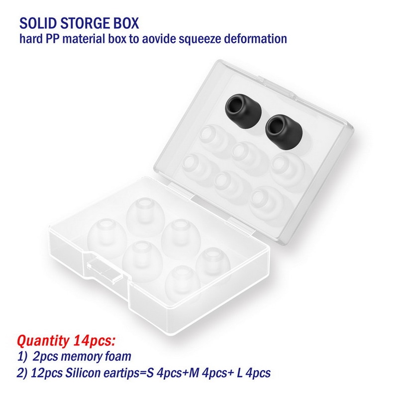 Ear tips Powerbeats Pro Tennmak Pro Sony Senso Tozo Beatsx 14pcs Silicone Foam Earbuds Plugs Ear tips Powerbeats Pro Tennmak Pro Sony Senso Tozo Beatsx 14pcs Silicone Foam Earbuds Plugs