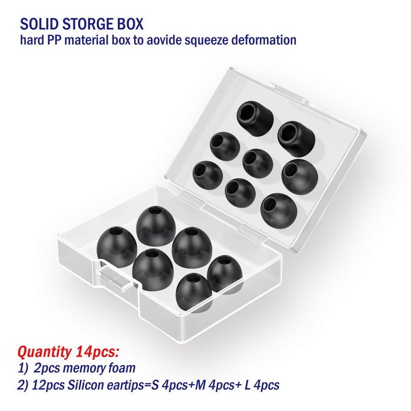 Ear tips Powerbeats Pro Tennmak Pro Sony Senso Tozo Beatsx 14pcs Silicone Foam Earbuds Plugs Ear tips Powerbeats Pro Tennmak Pro Sony Senso Tozo Beatsx 14pcs Silicone Foam Earbuds Plugs