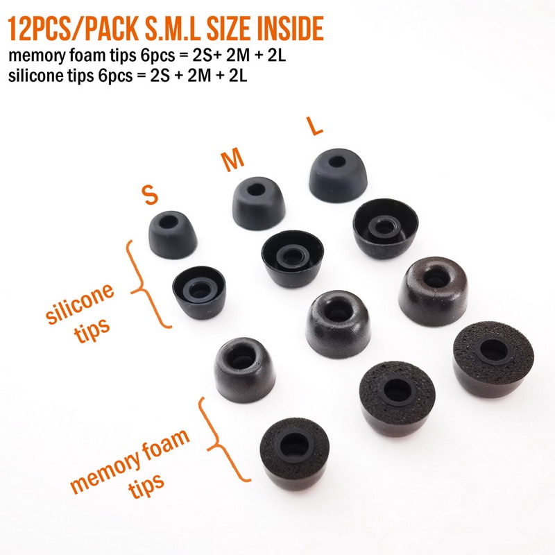Ear tips Jabra Elite 65t 75t Elite Active 65t 75t / LG HBS FN6 12pcs Silicone Earbuds Plugs Sleeves Ear tips Jabra Elite 65t 75t Elite Active 65t 75t / LG HBS FN6 12pcs Silicone Earbuds Plugs Sleeves
