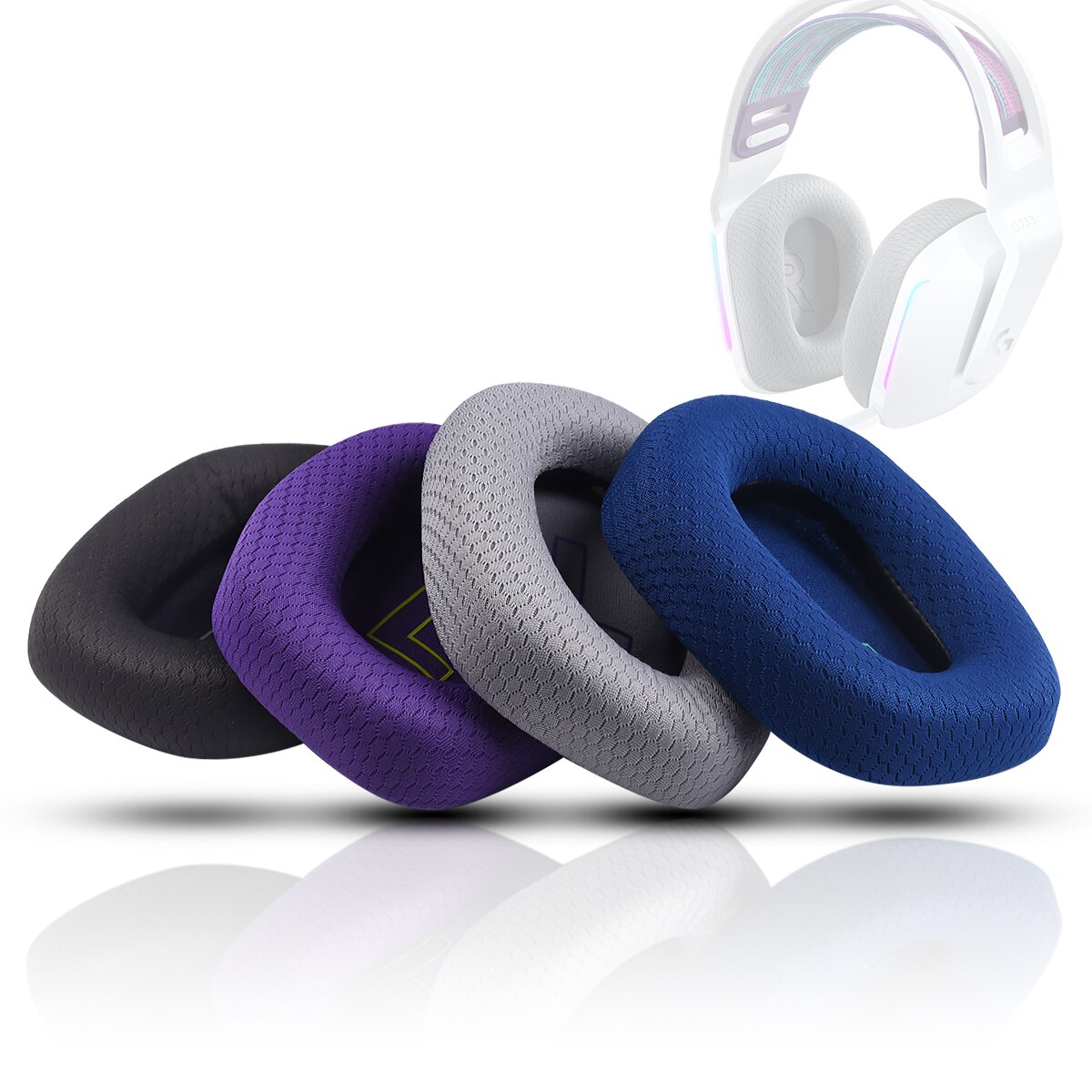 Ear Pads Logitech G733 Gaming Headphone Cushions Cover Foam Mesh Fabric Ear Pads Logitech G733 Gaming Headphone Cushions Cover Foam Mesh Fabric