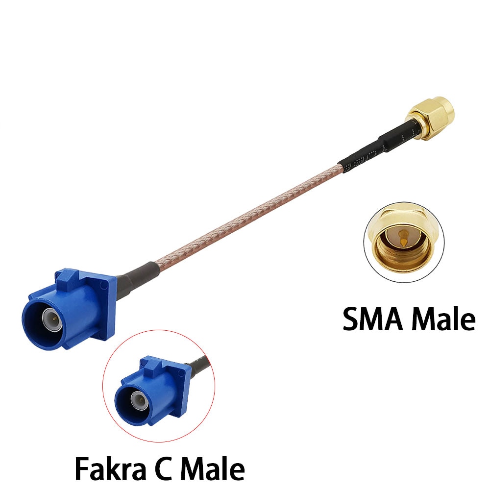 SMA Male Plug to Fakra C Male Plug RG316D Adapter Active GPS Antenna Extension Pigtail Cable 1-20M SMA Male Plug to Fakra C Male Plug RG316D Adapter Active GPS Antenna Extension Pigtail Cable 1-20M