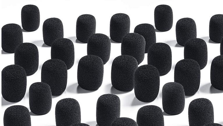 10 Pcs Foam Microphone Replacement Pads, Headset Mic Covers, Microphone Windscreens Protective Caps for Small Lapel