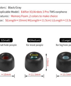 Alternative view of 4Pcs Memory Foam Ear Tips for Edifier X3 TWS Eartips for Xiaomi Airdots 3 Pro Earphone Tips Anti-drop 4mm