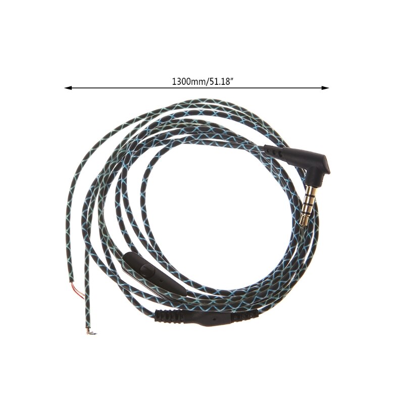 3.5mm Bended Earphone Maintenance Wire DIY Headphone Replacement Cord With Mic 3.5mm Bended Earphone Maintenance Wire DIY Headphone Replacement Cord With Mic