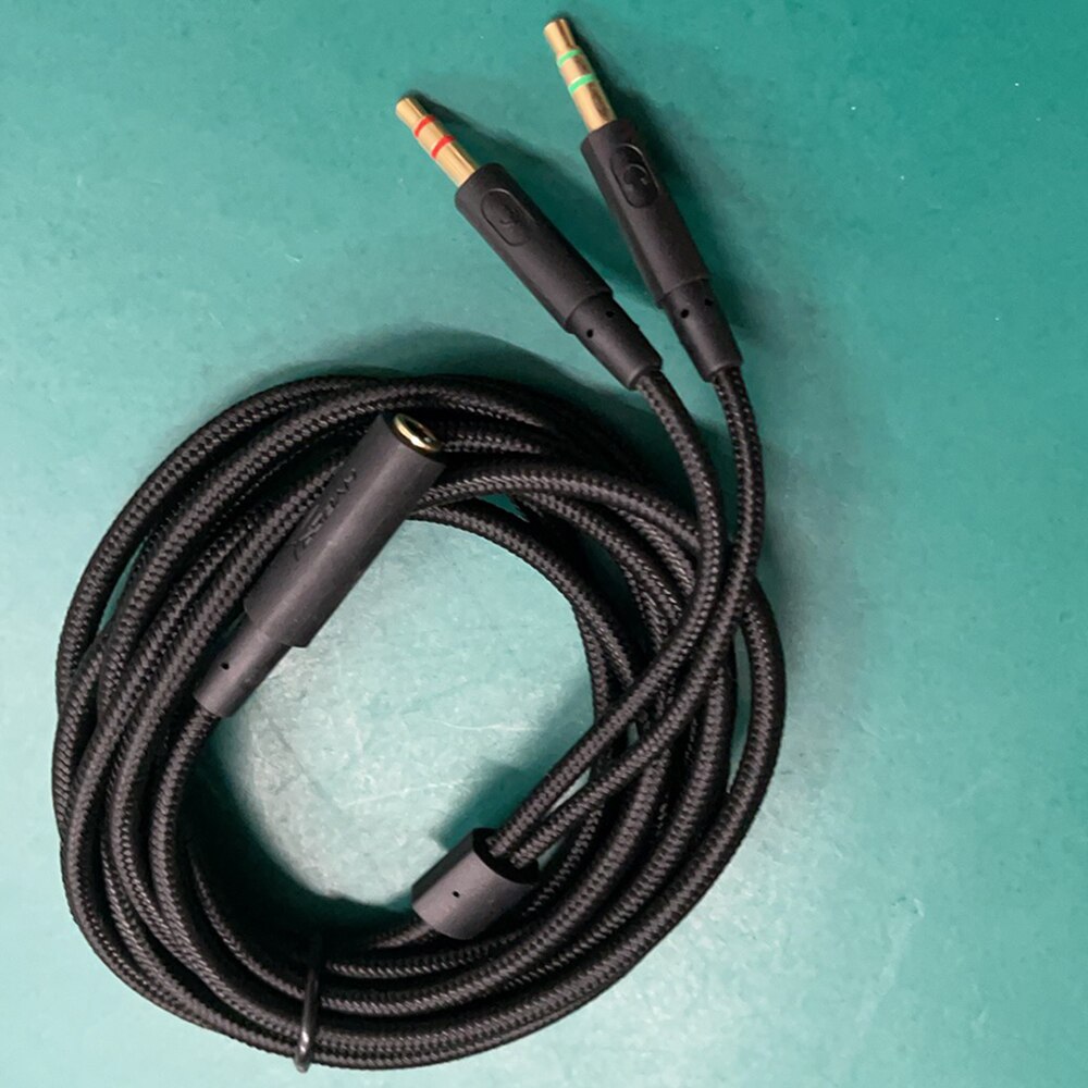 Braided Replacement PC Splitter Cable Extension Cord For Kingston HyperX Cloud Stinger Mix Alpha Revolver Gaming Headsets