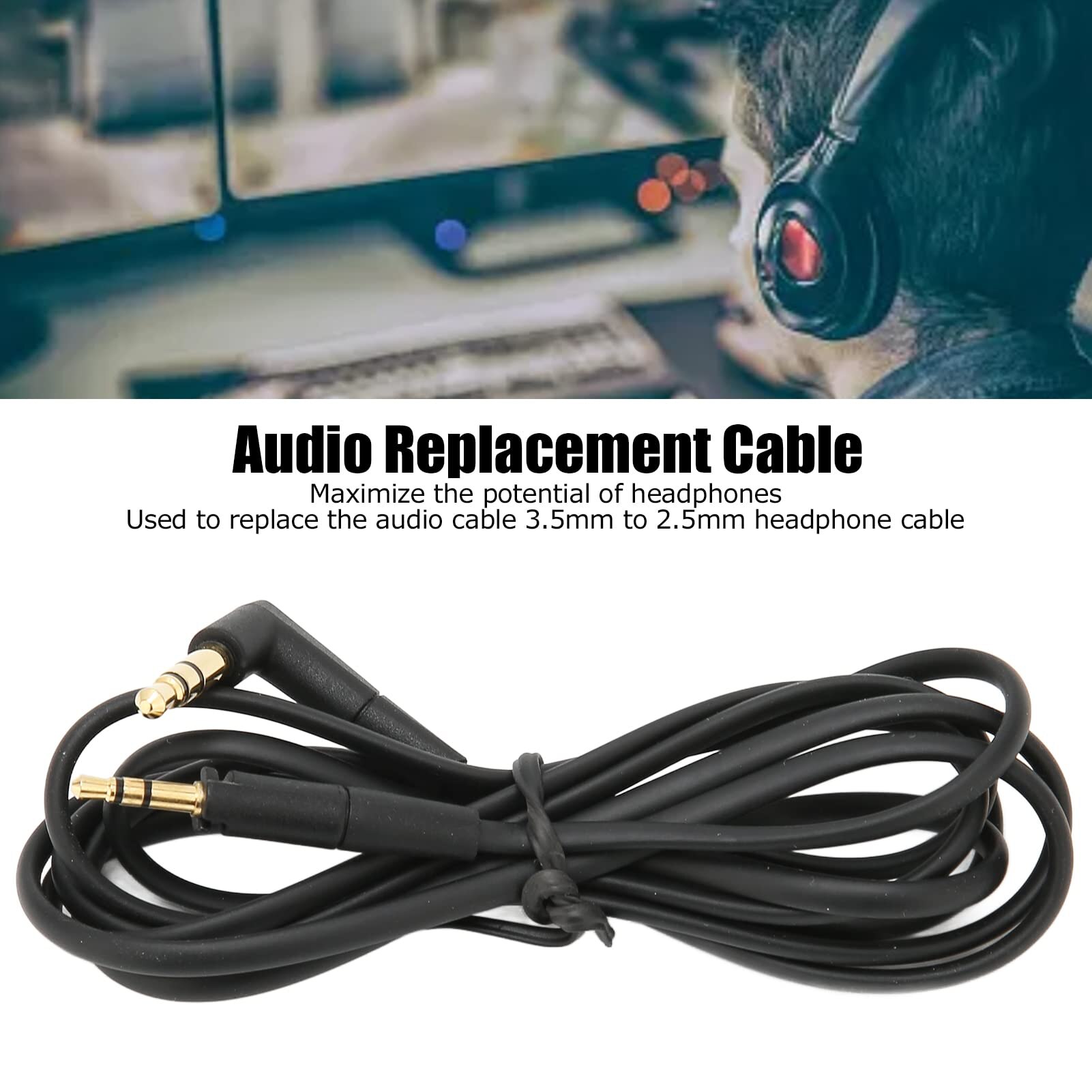 OFC Replacement Cable Extension Cord for Sennheiser HD 4.30 4.30i 4.30g 4.40BT 350BT 4.50BTNC 400S 450BT 458BT Headphones OFC Replacement Cable Extension Cord for Sennheiser HD 4.30 4.30i 4.30g 4.40BT 350BT 4.50BTNC 400S 450BT 458BT Headphones