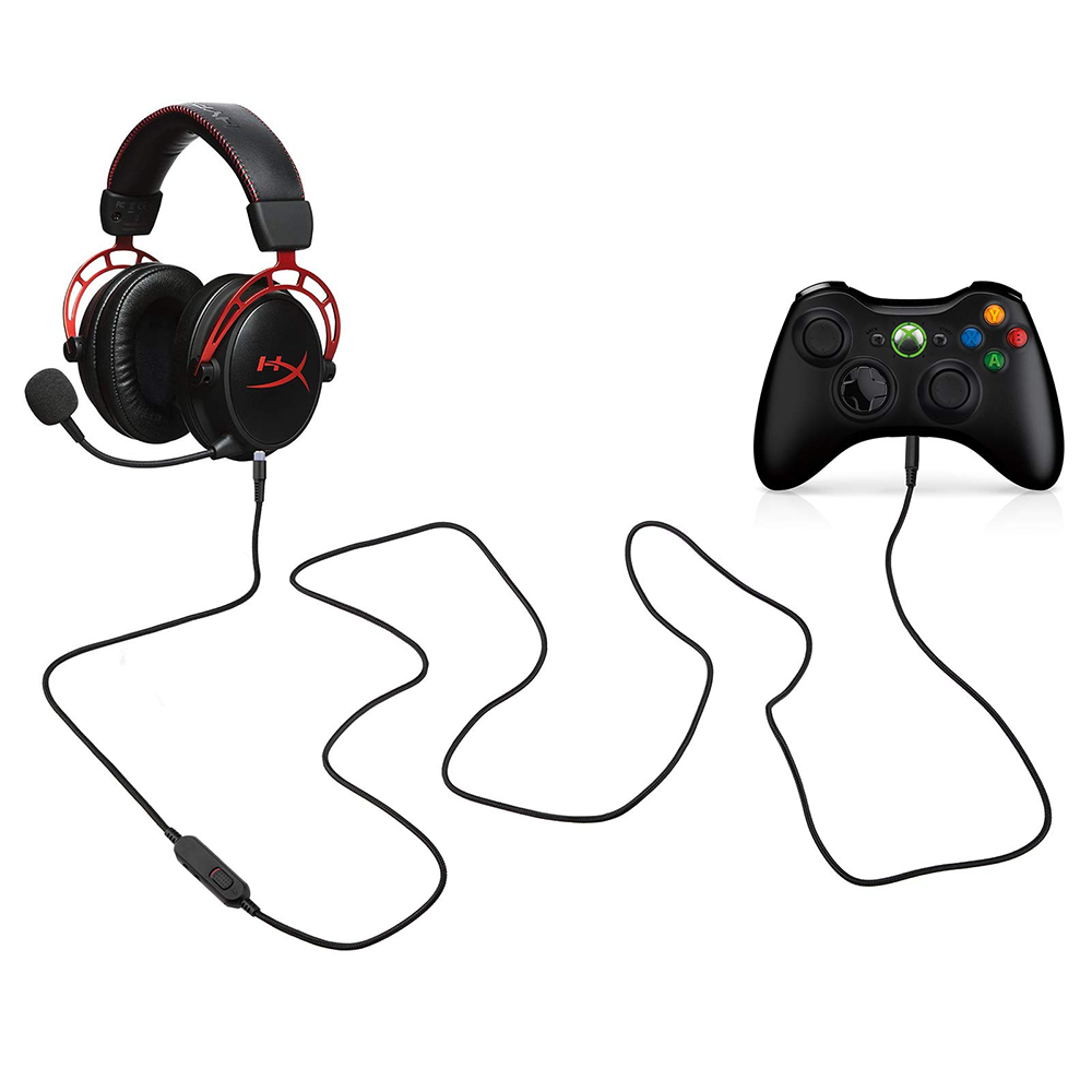 OFC Replacement Nylon Braided Aux Cable Extension Cord For Alienware AW310H AW510H AW988 Headsets With Mic Mute Volume Control