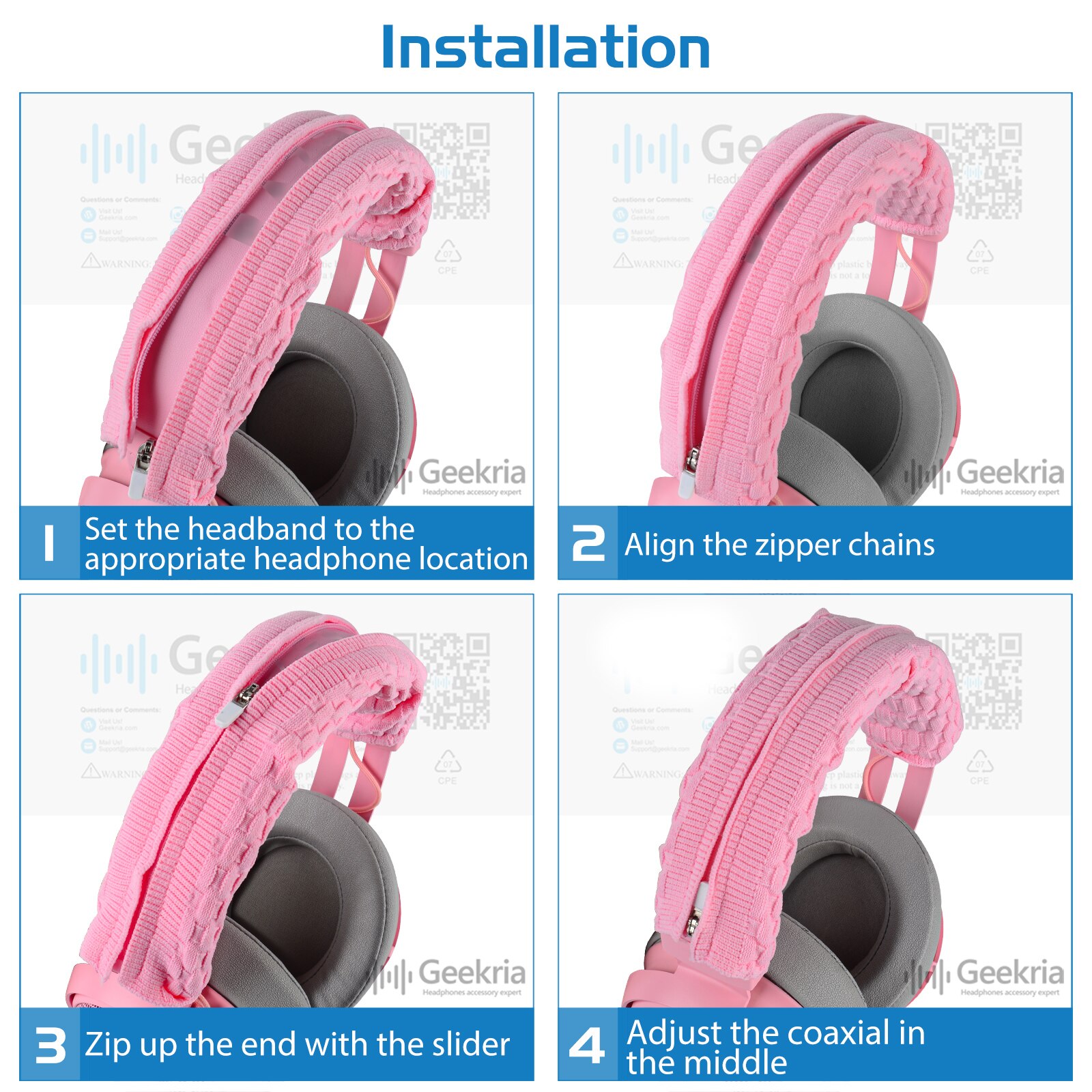 Flex Fabric Headband Cover For Razer Kraken Pro V2, 7.1 V2, Headphones Replacement Headband Cushion Repair Parts (Pink)