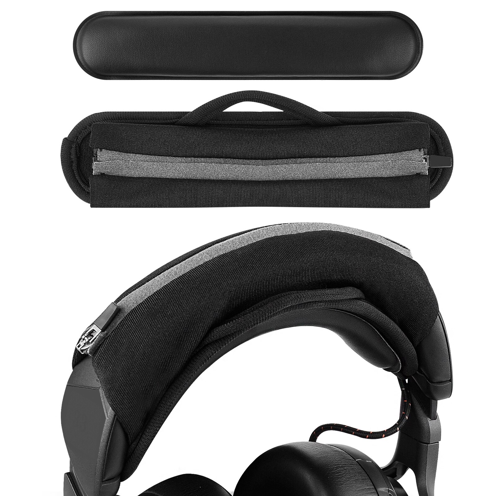 Headband For ATH JBL Razer Sony Sennheiser Headphones Large Hook and Loop Headband Cover Protector Cushion with Zipper Headband For ATH JBL Razer Sony Sennheiser Headphones Large Hook and Loop Headband Cover Protector Cushion with Zipper