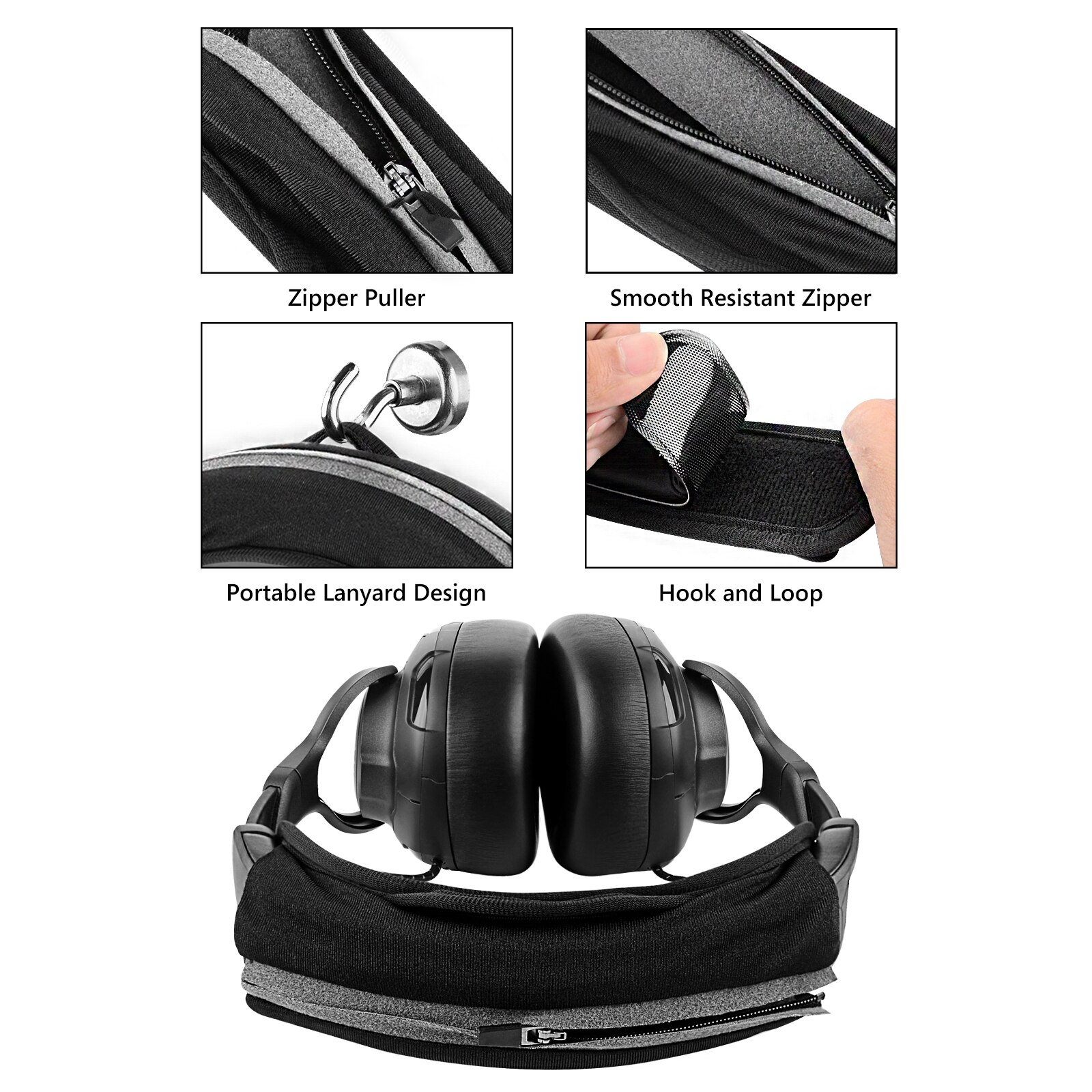 Headband For ATH JBL Razer Sony Sennheiser Headphones Large Hook and Loop Headband Cover Protector Cushion with Zipper Headband For ATH JBL Razer Sony Sennheiser Headphones Large Hook and Loop Headband Cover Protector Cushion with Zipper