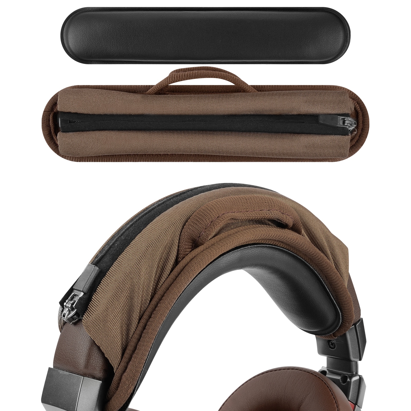 Headband For ATH JBL Razer Sony Sennheiser Headphones Large Hook and Loop Headband Cover Protector Cushion with Zipper