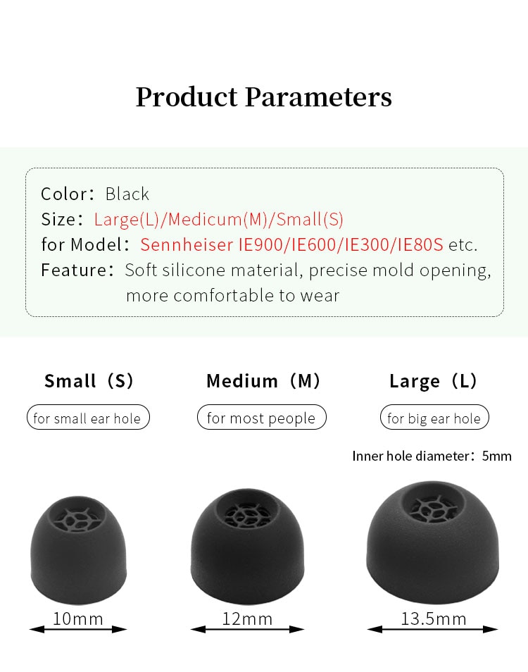 6Pcs Silicone Ear Tips for Sennheiser IE900 IE80S HIFI Eartips for IE600 IE300 Earphone Tips With Filter Screen Soft Earplugs 6Pcs Silicone Ear Tips for Sennheiser IE900 IE80S HIFI Eartips for IE600 IE300 Earphone Tips With Filter Screen Soft Earplugs