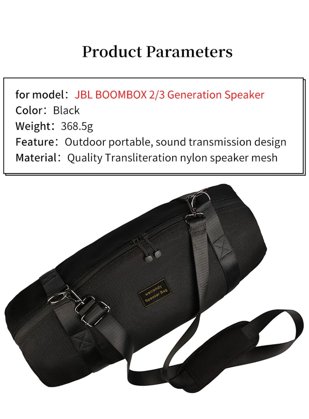 Sound Transmission Storage Bags for JBL BOOMBOX 2/3 Generation Speaker Outer Box Outdoor Portable Travel Carrying Case Sound Transmission Storage Bags for JBL BOOMBOX 2/3 Generation Speaker Outer Box Outdoor Portable Travel Carrying Case