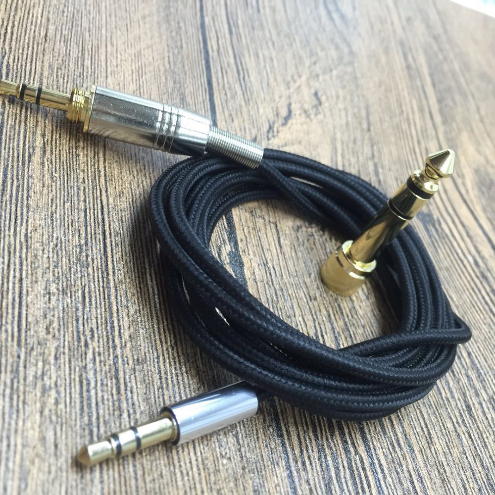 Braided 6.35mm Replacement Stereo Audio Cable Extension Music Cord for Beyerdynamic Custom One Pro Plus Studio Street Headphones
