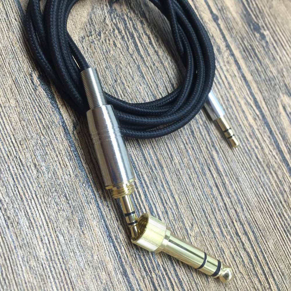 Braided 6.35mm Replacement Stereo Audio Cable Extension Music Cord for Beyerdynamic Custom One Pro Plus Studio Street Headphones