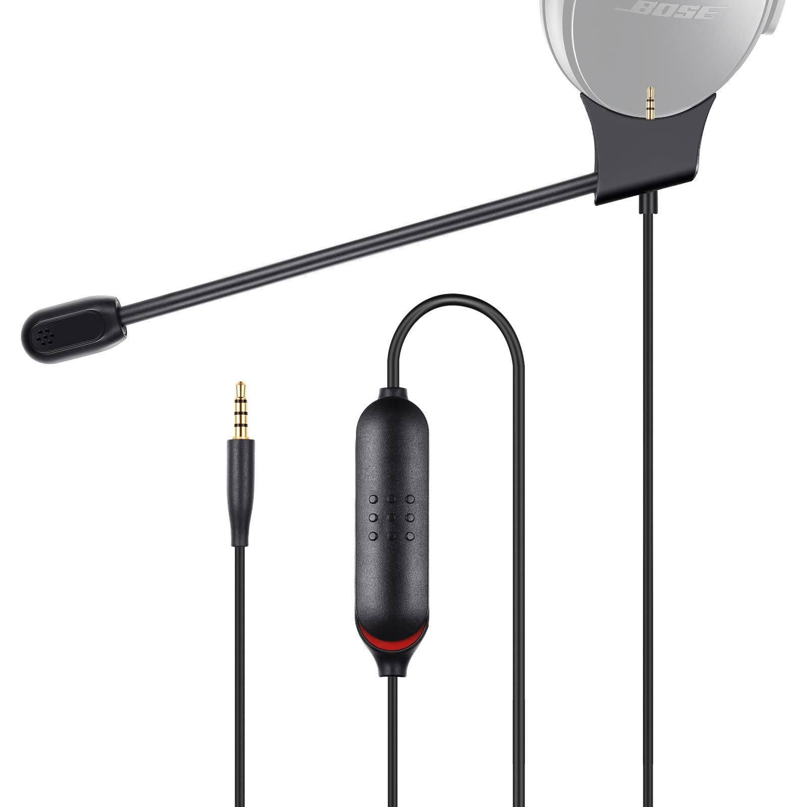 OFC Replacement Cable Extension Cord With External Boom Microphone Mic Mute Switch For Bose QuietComfort QC45 QC 45 Headphones