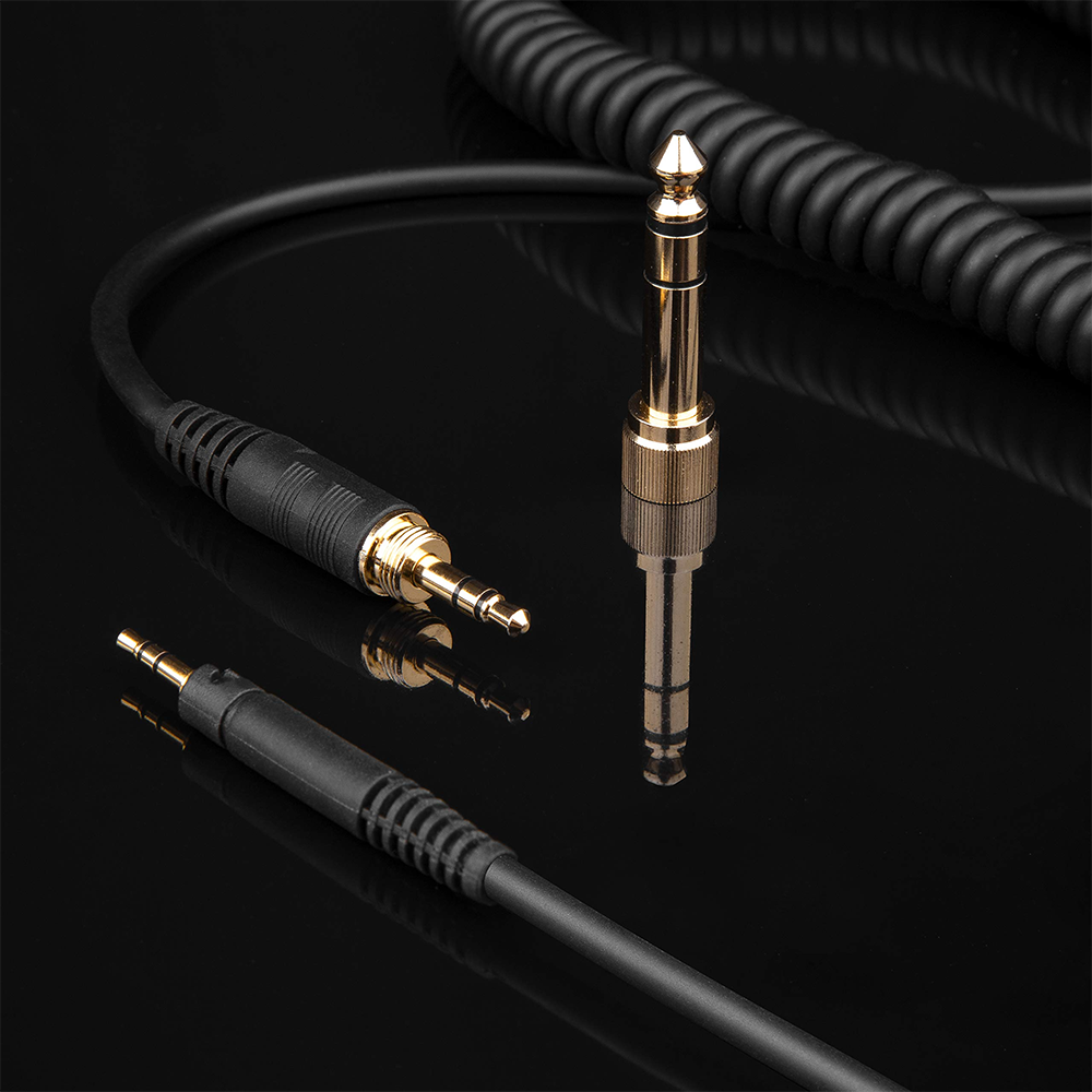 6.35mm Replacement Spring Coiled Cable Extension Cord For Sennheiser HD 4.30i 4.30G 4.40BT 4.50BTNC 400S 450BT 458BT Headphones