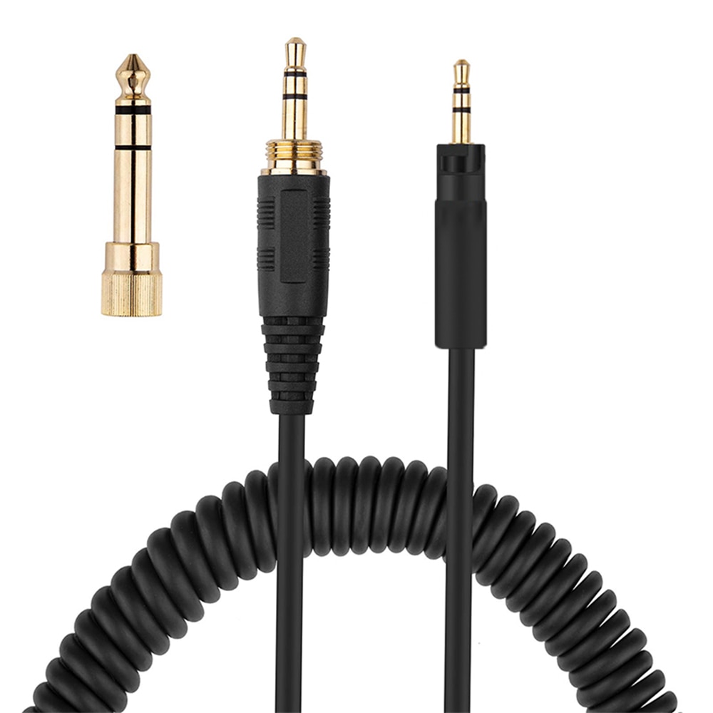 6.35mm Replacement Spring Coiled Cable Extension Cord For Sennheiser HD 4.30i 4.30G 4.40BT 4.50BTNC 400S 450BT 458BT Headphones