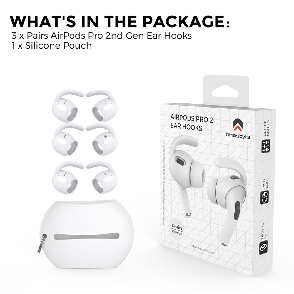 3Pairs Silicone Ear Hook for Apple Airpods Pro2 Ear Cap Airpods Pro 2nd Gen TWS Earbuds Tips Anti-Slip Anti-Drop 3Pairs Silicone Ear Hook for Apple Airpods Pro2 Ear Cap Airpods Pro 2nd Gen TWS Earbuds Tips Anti-Slip Anti-Drop
