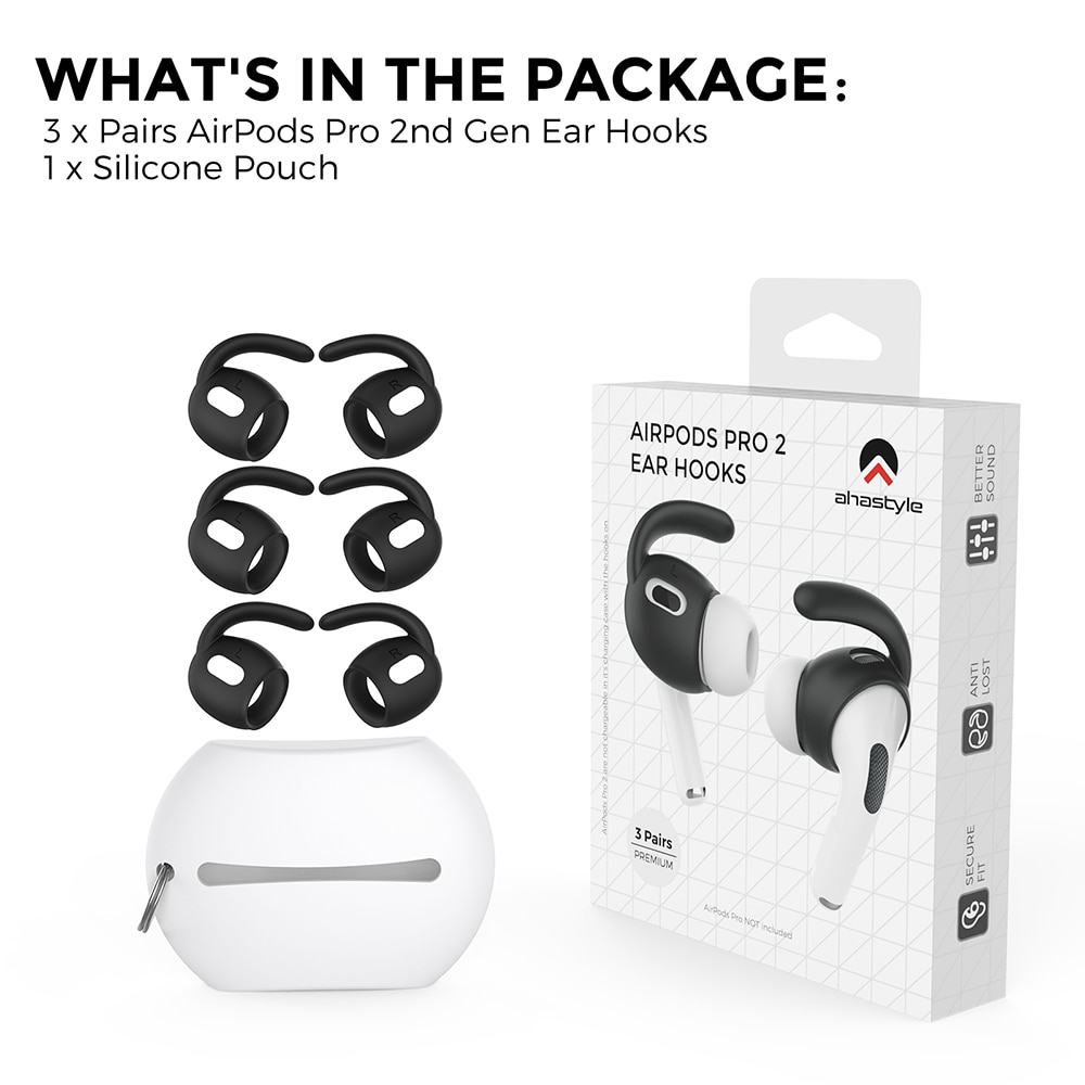 3Pairs Silicone Ear Hook for Apple Airpods Pro2 Ear Cap Airpods Pro 2nd Gen TWS Earbuds Tips Anti-Slip Anti-Drop 3Pairs Silicone Ear Hook for Apple Airpods Pro2 Ear Cap Airpods Pro 2nd Gen TWS Earbuds Tips Anti-Slip Anti-Drop