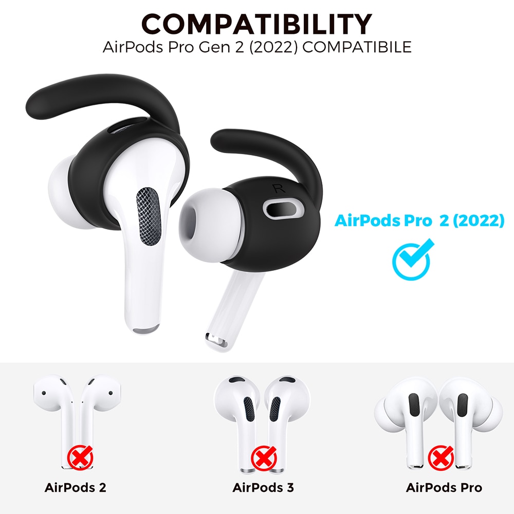 3Pairs Silicone Ear Hook for Apple Airpods Pro2 Ear Cap Airpods Pro 2nd Gen TWS Earbuds Tips Anti-Slip Anti-Drop 3Pairs Silicone Ear Hook for Apple Airpods Pro2 Ear Cap Airpods Pro 2nd Gen TWS Earbuds Tips Anti-Slip Anti-Drop