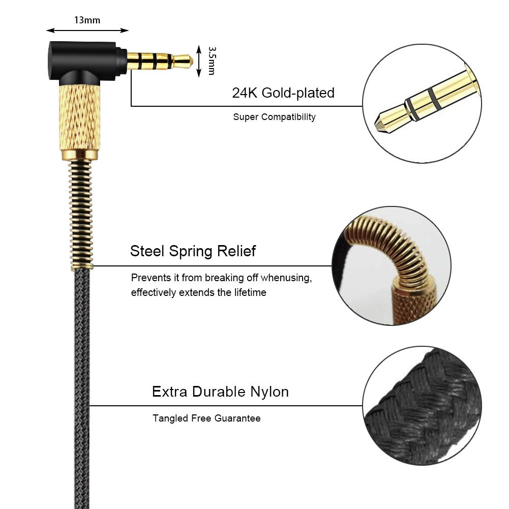 OFC Replacement Braided Cable Extension Cord for Motorola Moto JR300 XT120 Escape 220 500 800 ANC SH003BK Pulse M Max Headphones OFC Replacement Braided Cable Extension Cord for Motorola Moto JR300 XT120 Escape 220 500 800 ANC SH003BK Pulse M Max Headphones
