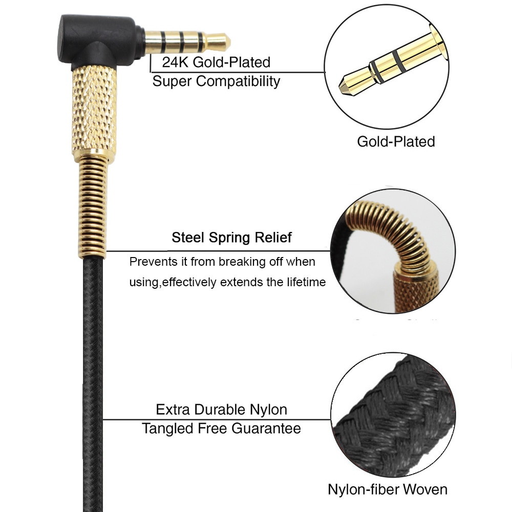 OFC Replacement Braided Cable Extension Cord for Motorola Moto JR300 XT120 Escape 220 500 800 ANC SH003BK Pulse M Max Headphones OFC Replacement Braided Cable Extension Cord for Motorola Moto JR300 XT120 Escape 220 500 800 ANC SH003BK Pulse M Max Headphones