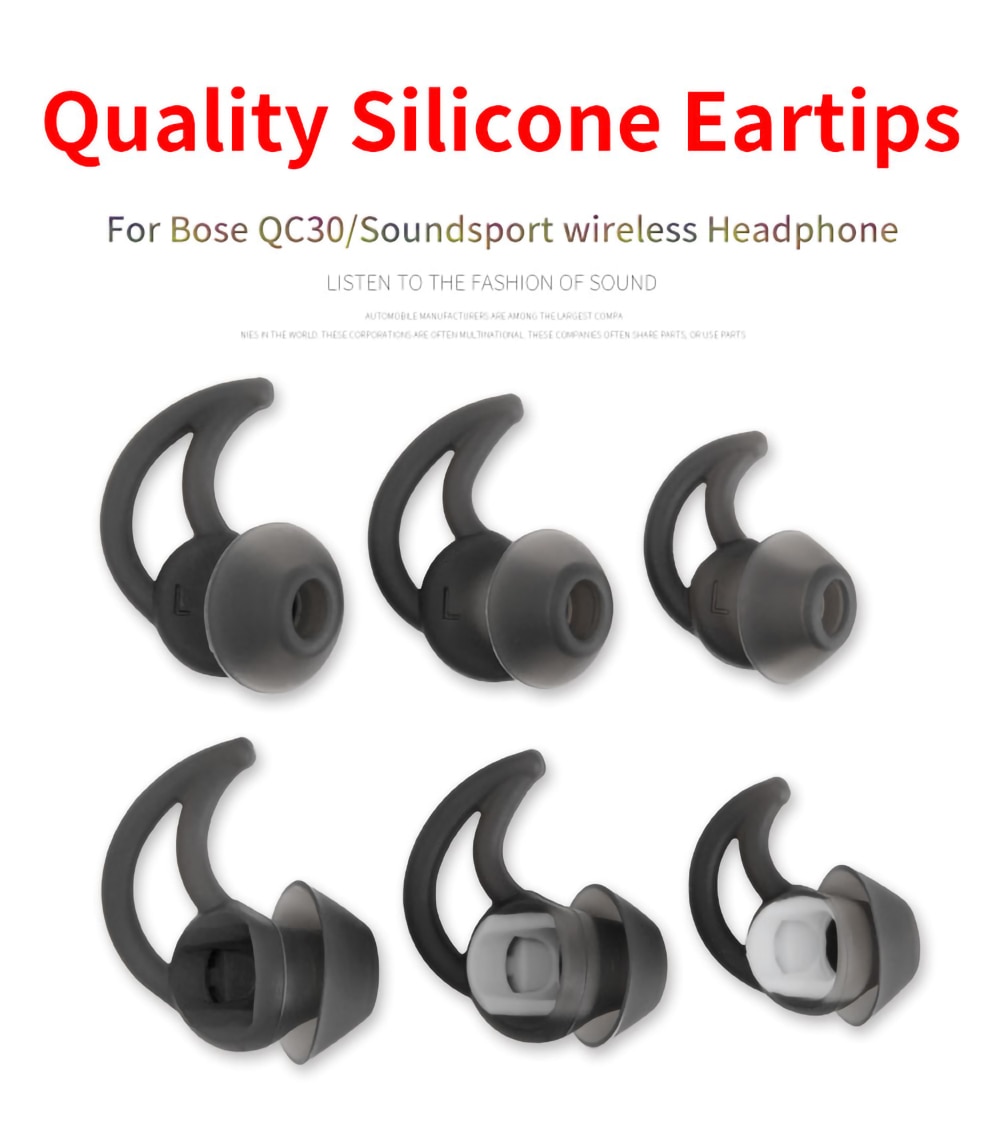 6Pcs Silicone Ear Tips for Bose QC30 Soundsport Wireless QC20 QC20i IE2/Sie2i Sport Earphone Eartips Anti-drop Ear Wing Tips 6Pcs Silicone Ear Tips for Bose QC30 Soundsport Wireless QC20 QC20i IE2/Sie2i Sport Earphone Eartips Anti-drop Ear Wing Tips