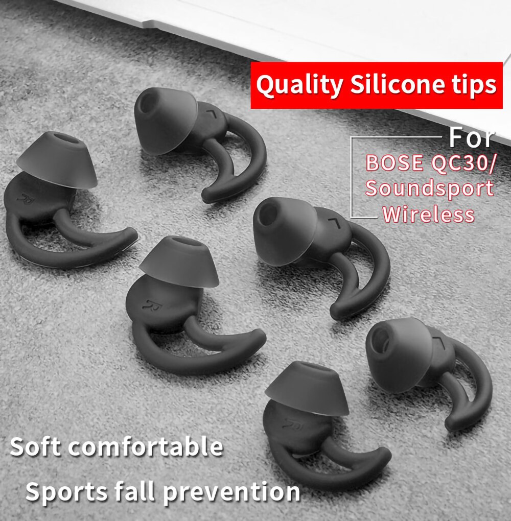 6Pcs Silicone Ear Tips for Bose QC30 Soundsport Wireless QC20 QC20i IE2/Sie2i Sport Earphone Eartips Anti-drop Ear Wing Tips 6Pcs Silicone Ear Tips for Bose QC30 Soundsport Wireless QC20 QC20i IE2/Sie2i Sport Earphone Eartips Anti-drop Ear Wing Tips