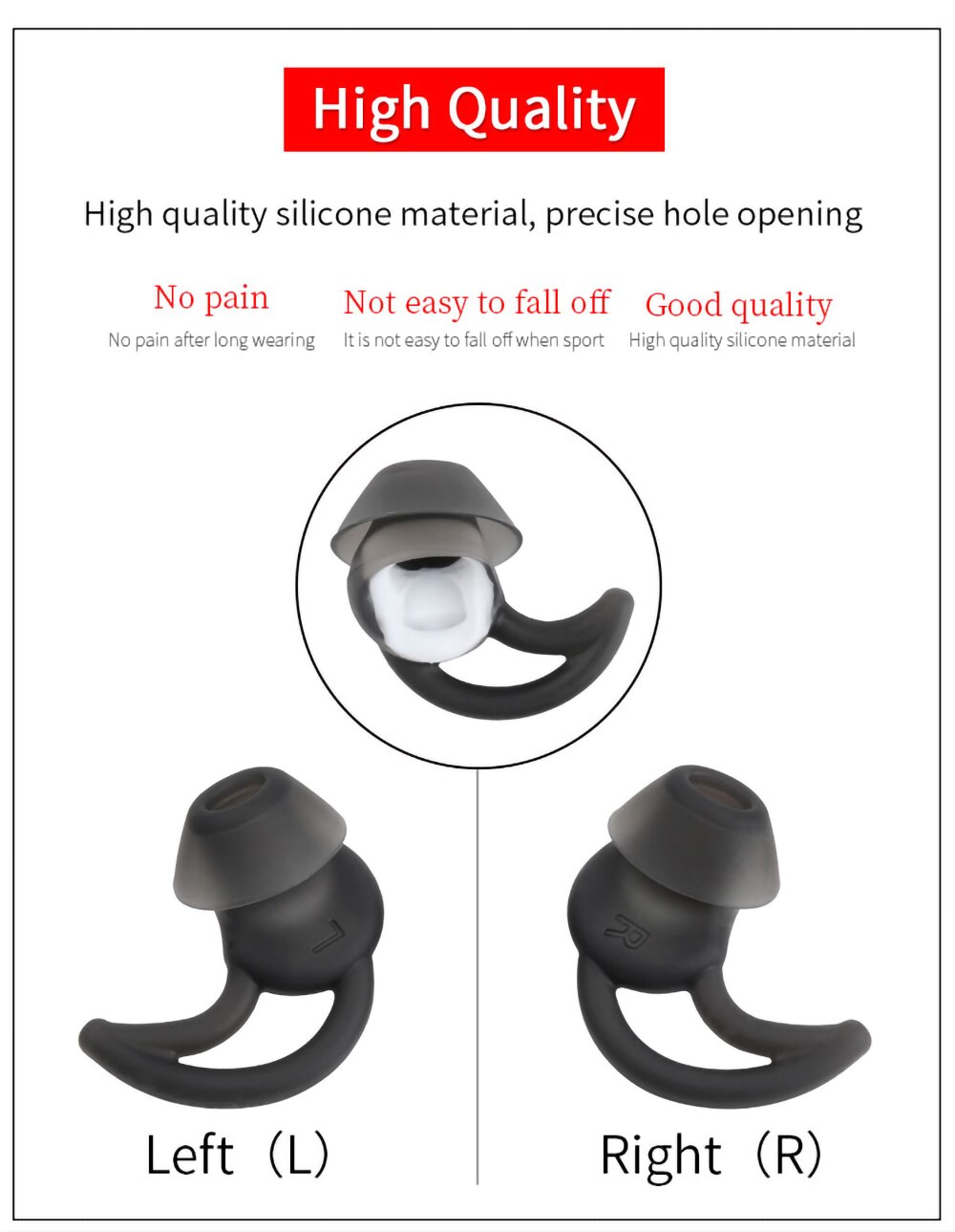 6Pcs Silicone Ear Tips for Bose QC30 Soundsport Wireless QC20 QC20i IE2/Sie2i Sport Earphone Eartips Anti-drop Ear Wing Tips 6Pcs Silicone Ear Tips for Bose QC30 Soundsport Wireless QC20 QC20i IE2/Sie2i Sport Earphone Eartips Anti-drop Ear Wing Tips