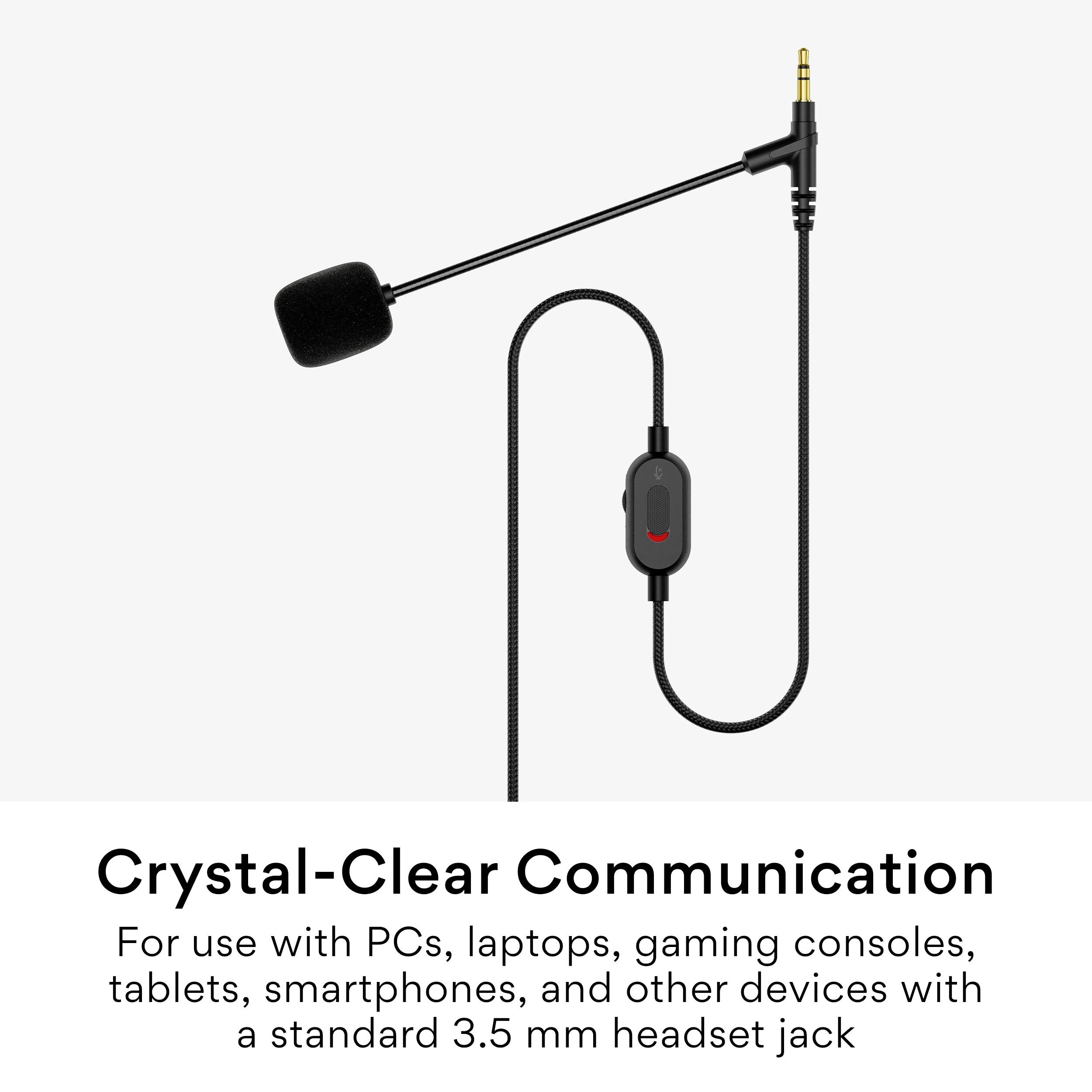 Replacement Cable Extension Cord Boom Mic Mute Volume Control Clip for V-Moda Crossfade M-100 M-200 LP LP2 M-80 V-80 Headsets