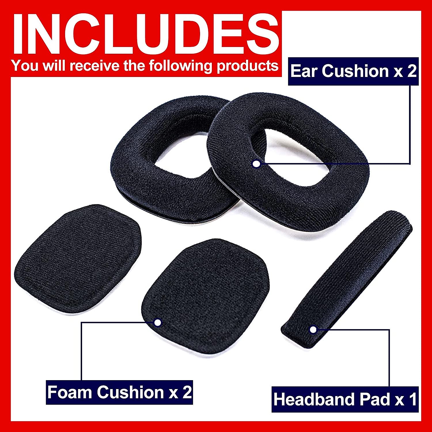 Replacement Velour Ear Cushions for A50 GEN 3 GEN 4 Headset, A50 Mod Kit / A50 Accessories - Not Compatible with for GEN 1 GEN 2