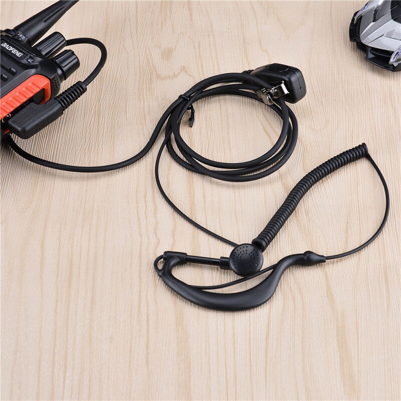 New 2 PIN Headset Cable PTT Earpiece with Microphone Walkie Talkie Ear Hook Interphone Earphone for BAOFENG UV5R Plus BF-888S UM