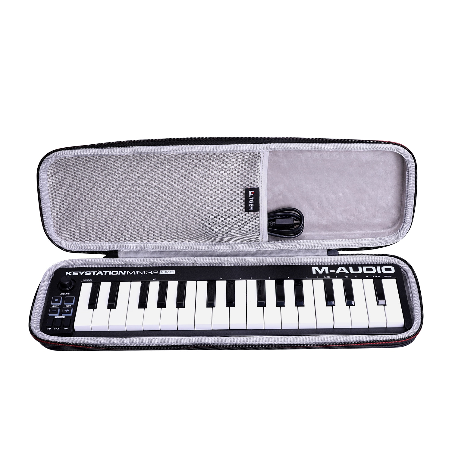 Waterproof EVA Hard Case for M Audio Keystation Mini 32 MK3 Ultra Portable MIDI Keyboard Controller