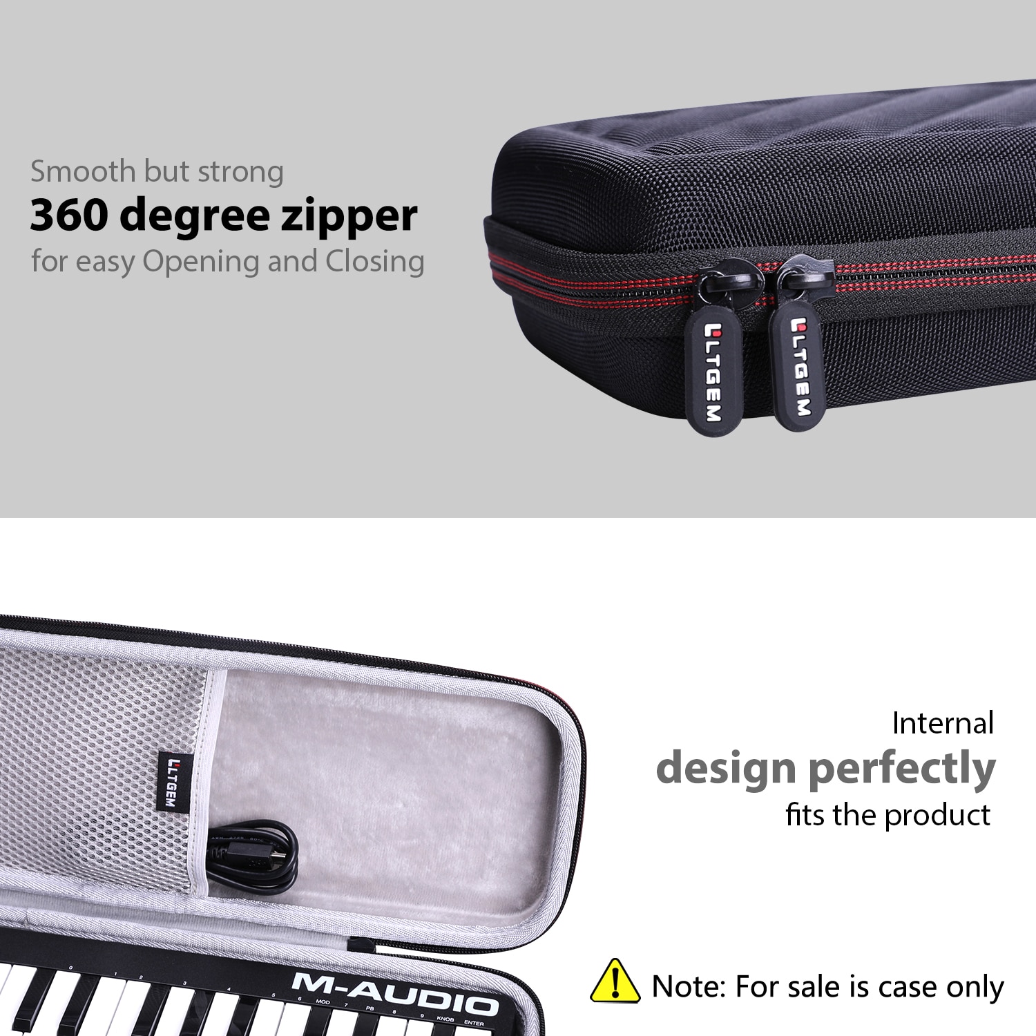 Waterproof EVA Hard Case for M Audio Keystation Mini 32 MK3 Ultra Portable MIDI Keyboard Controller