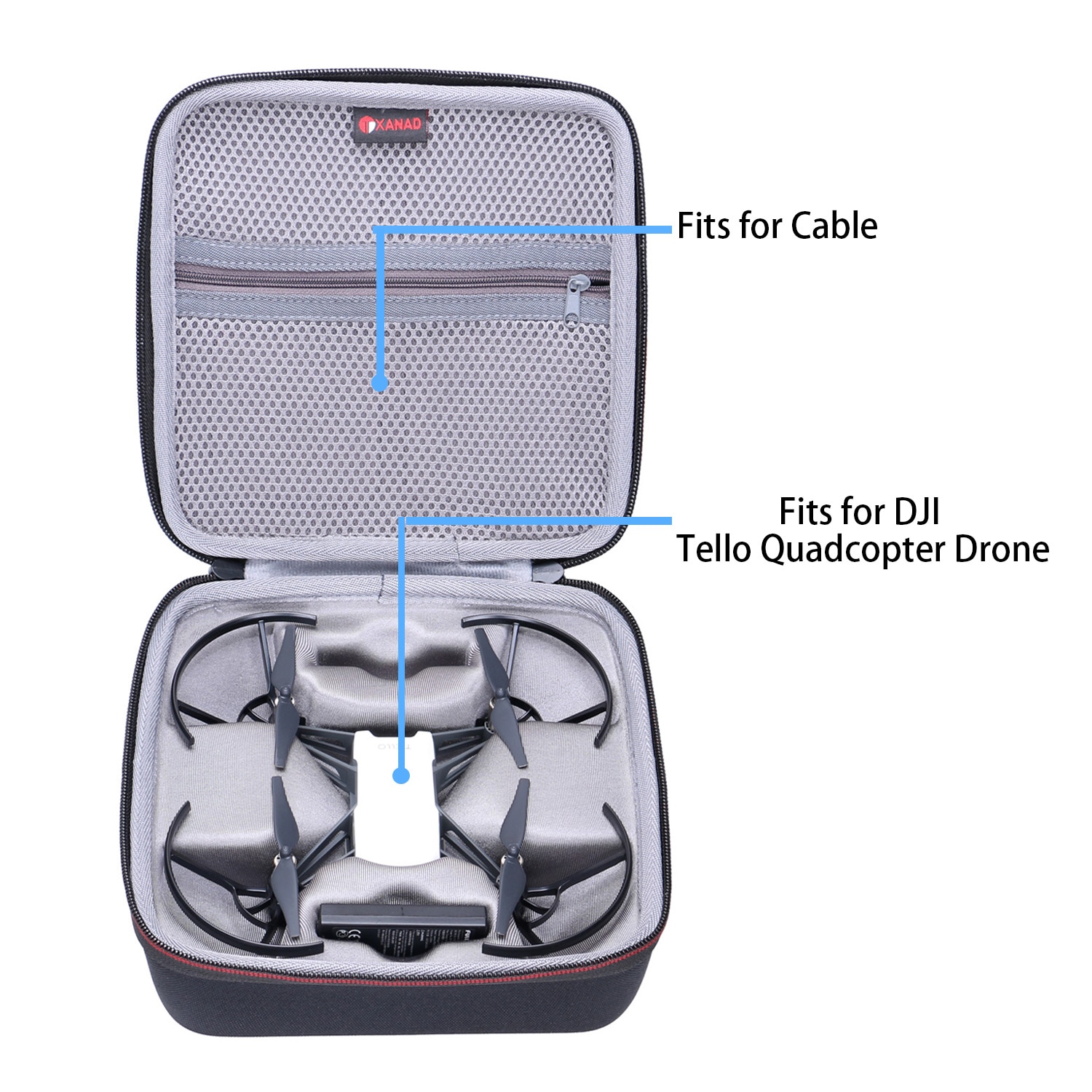 XANAD Waterproof EVA Hard Case for DJI Tello Quadcopter Drone XANAD Waterproof EVA Hard Case for DJI Tello Quadcopter Drone