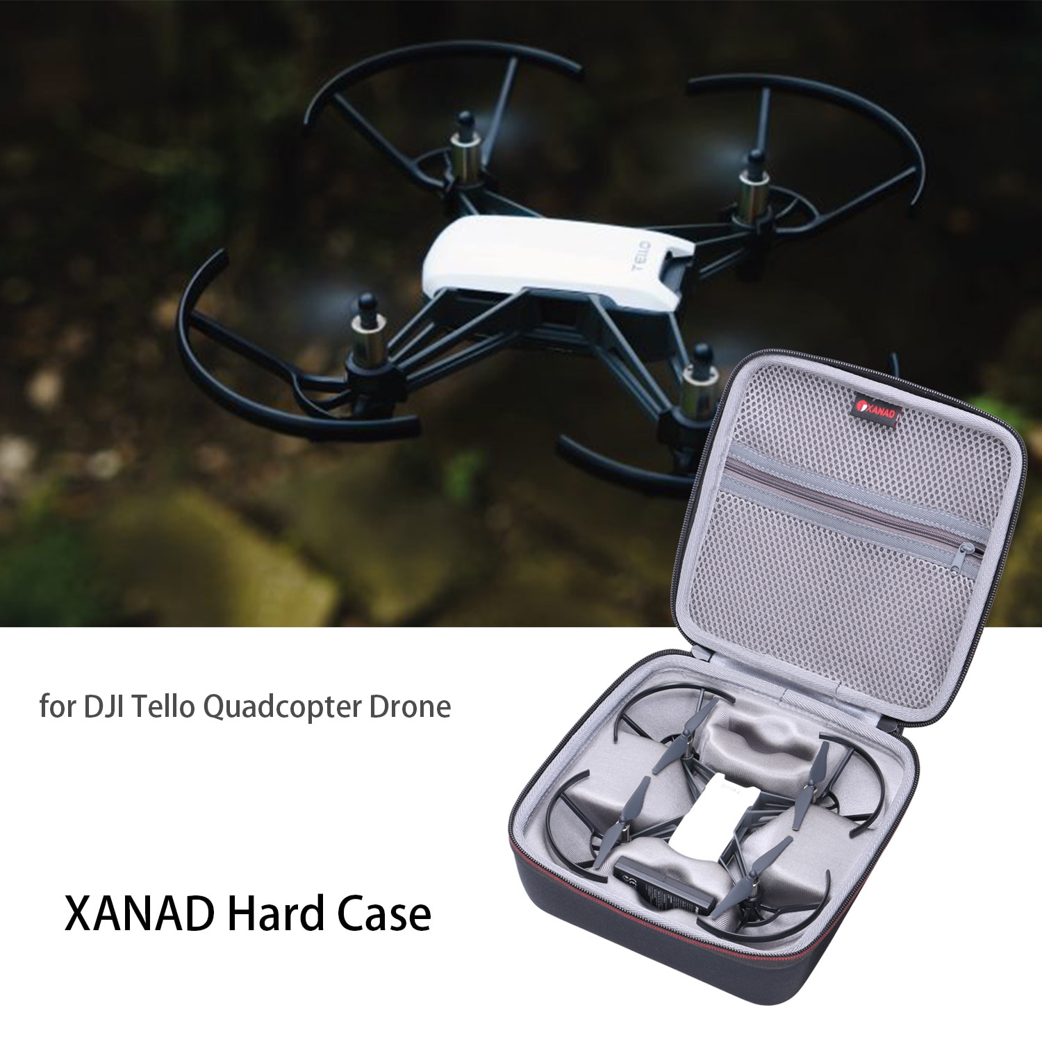 XANAD Waterproof EVA Hard Case for DJI Tello Quadcopter Drone XANAD Waterproof EVA Hard Case for DJI Tello Quadcopter Drone