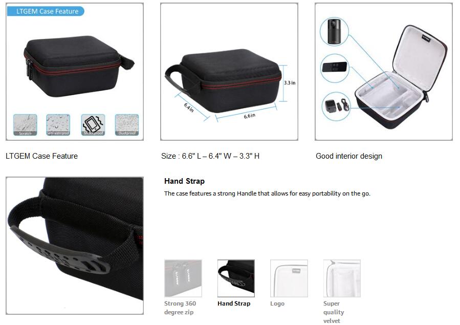 EVA Hard Case for Nebula Capsule Smart Mini Projector - Travel Protective Carrying Storage Bag