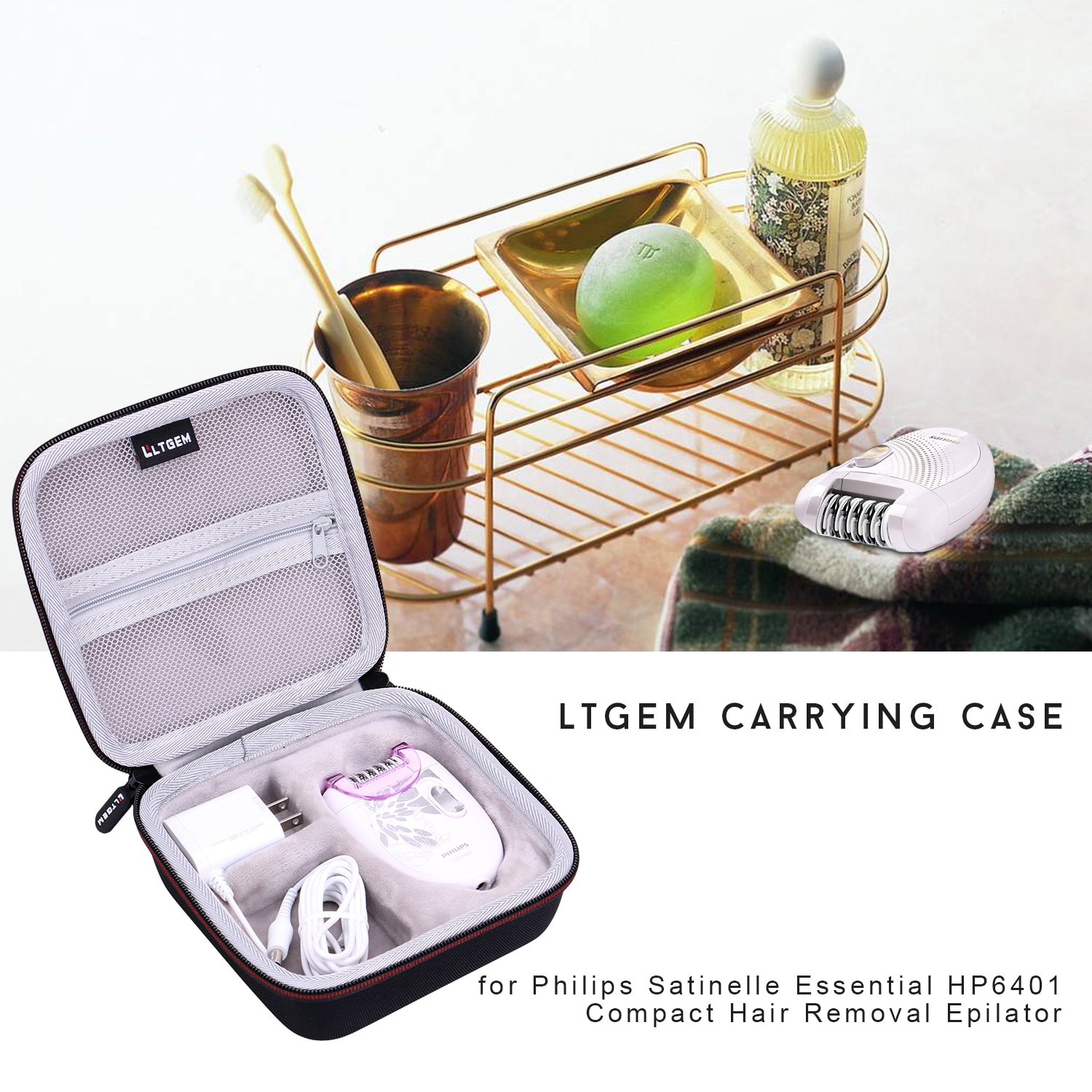 EVA Black Carrying Hard Case for Philips HP6401 Satinelle Essential Compact Hair Removal Epilator EVA Black Carrying Hard Case for Philips HP6401 Satinelle Essential Compact Hair Removal Epilator