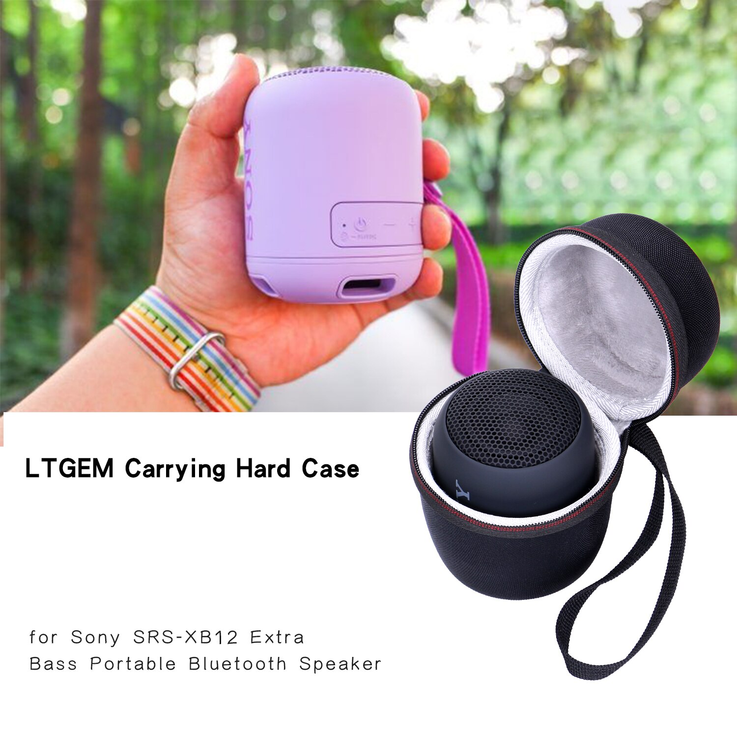 EVA Black Waterproof Carrying Hard Case for Sony SRS-XB12 Extra Bass Portable Bluetooth Speaker EVA Black Waterproof Carrying Hard Case for Sony SRS-XB12 Extra Bass Portable Bluetooth Speaker