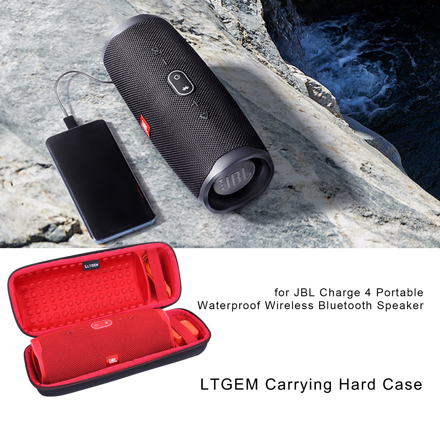 Waterproof EVA Hard Case for JBL Charge 4 Portable Wireless Bluetooth Speaker Waterproof EVA Hard Case for JBL Charge 4 Portable Wireless Bluetooth Speaker