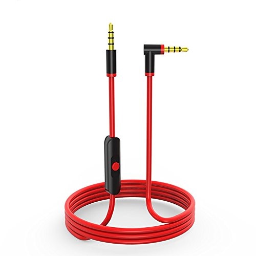 Replacement Beats Audio Cable + Inline Remote/Microphone for Beats by Dr. Dre Headphone Solo 2/3 HD/Studio/Pro/Detox