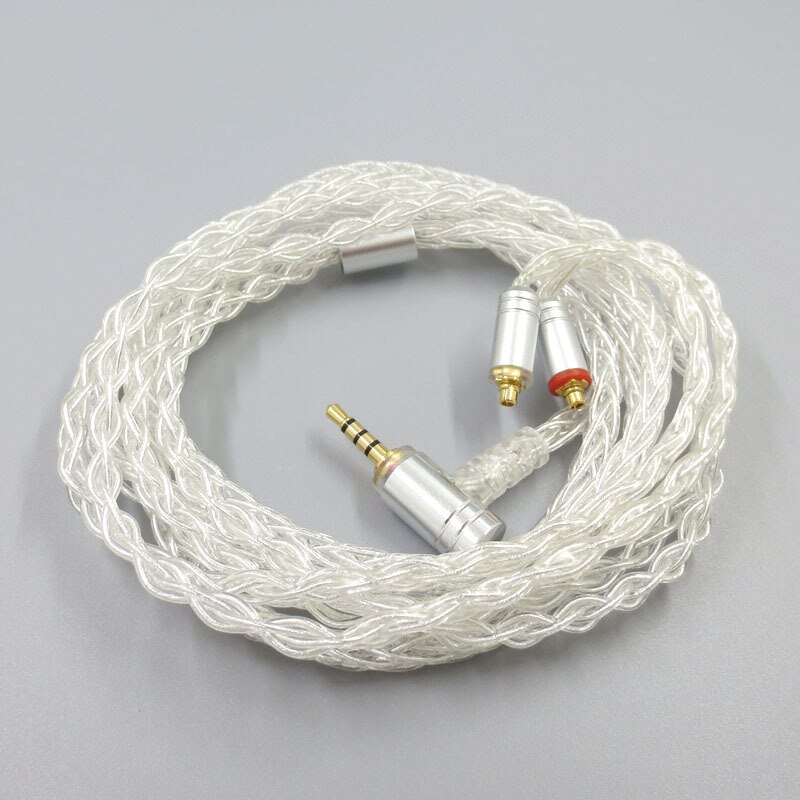 MMCX Replacement Earphone Cable for SE215 SE535 SE846 UE900 Headphone Silver Plated Upgrade Line for HiFi Earphone