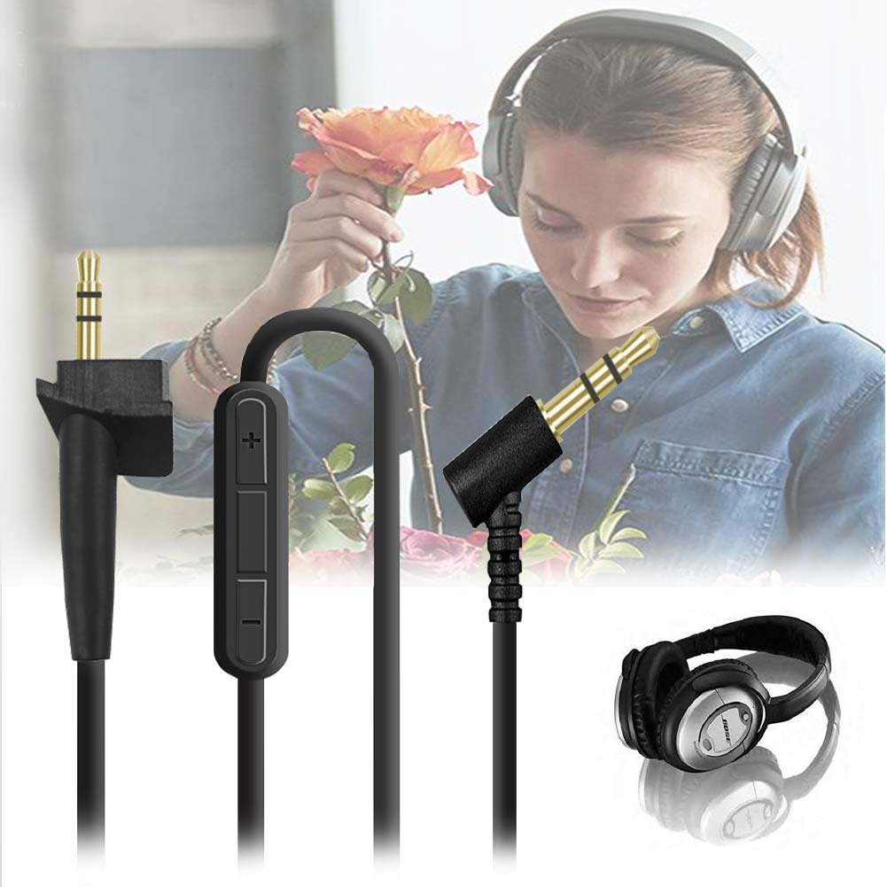 Replacement Cable with Mic Volume Control Microphone Compatible with Bose AE2 AE2i AE2w Headphones Cable