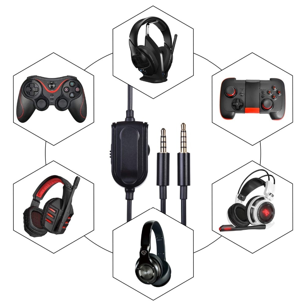 Replacement Audio Extension Cable Cord Inline Mute Volume Control with Microphone for Astro A10 A40TR A40 TR Headsets Xbox PS4 Replacement Audio Extension Cable Cord Inline Mute Volume Control with Microphone for Astro A10 A40TR A40 TR Headsets Xbox PS4